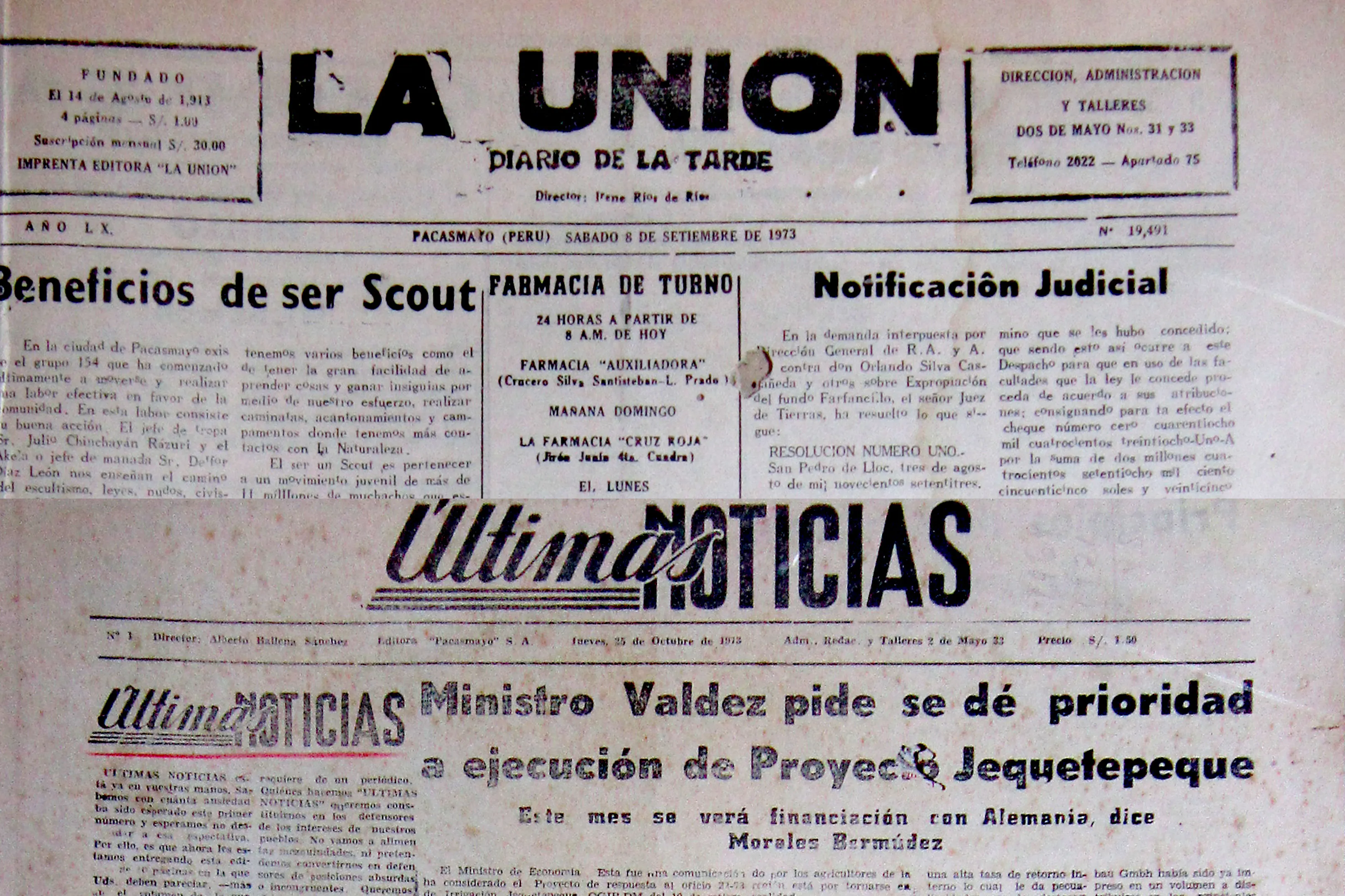 Transition from La Unión to Últimas Noticias Diario